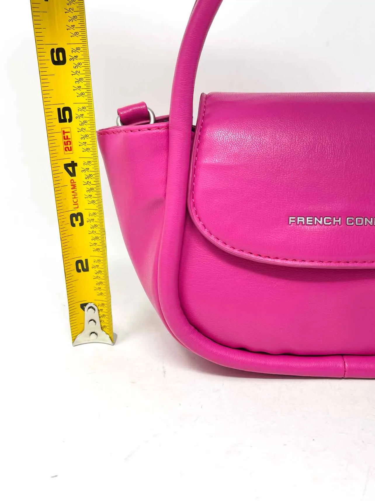 French Connection Size S ? Pink Solid Faux Leather Purses Satchel