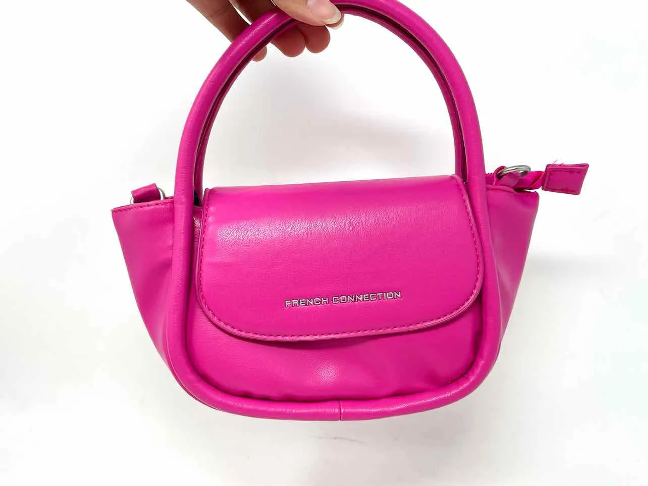 French Connection Size S ? Pink Solid Faux Leather Purses Satchel