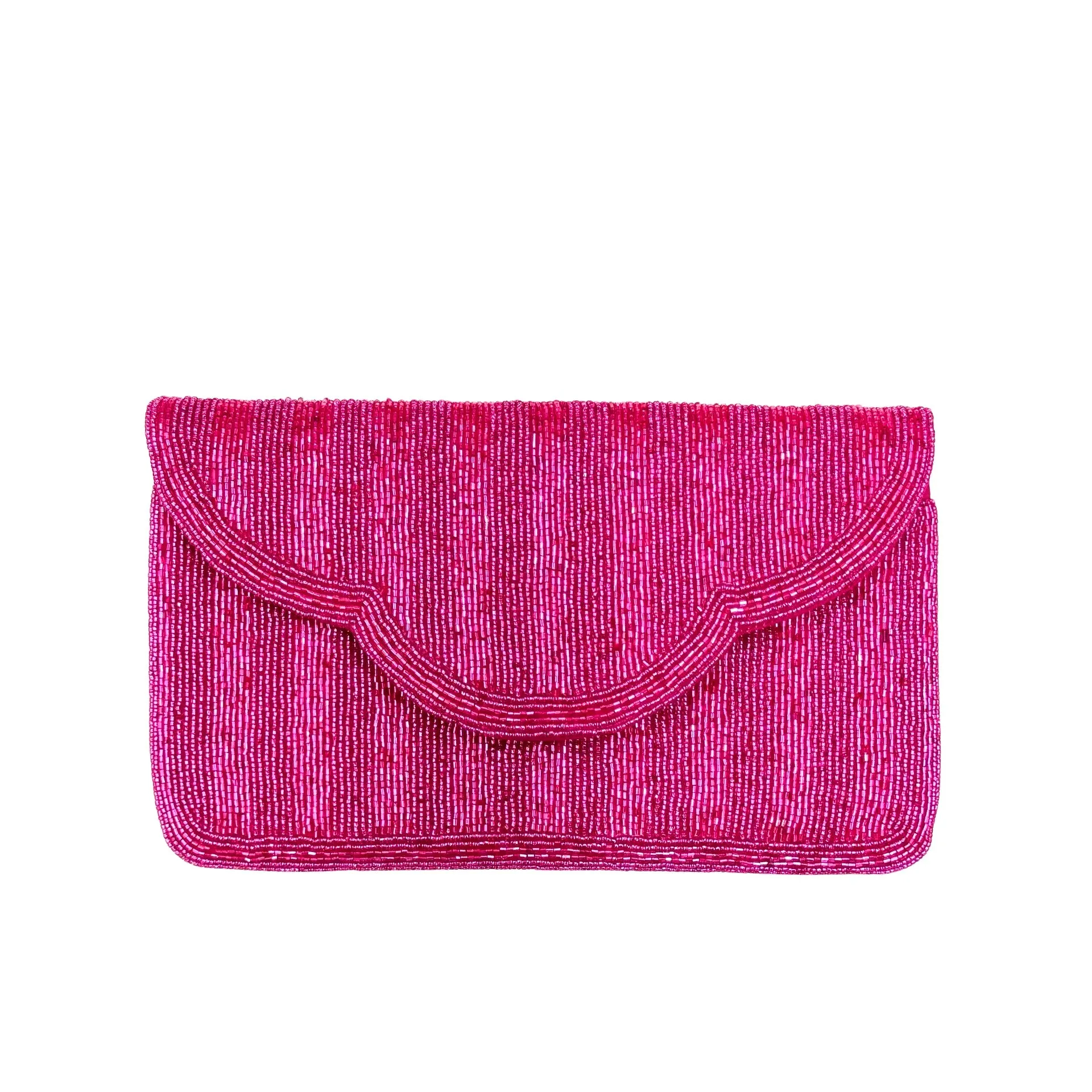 Fuchsia Beaded Clutch