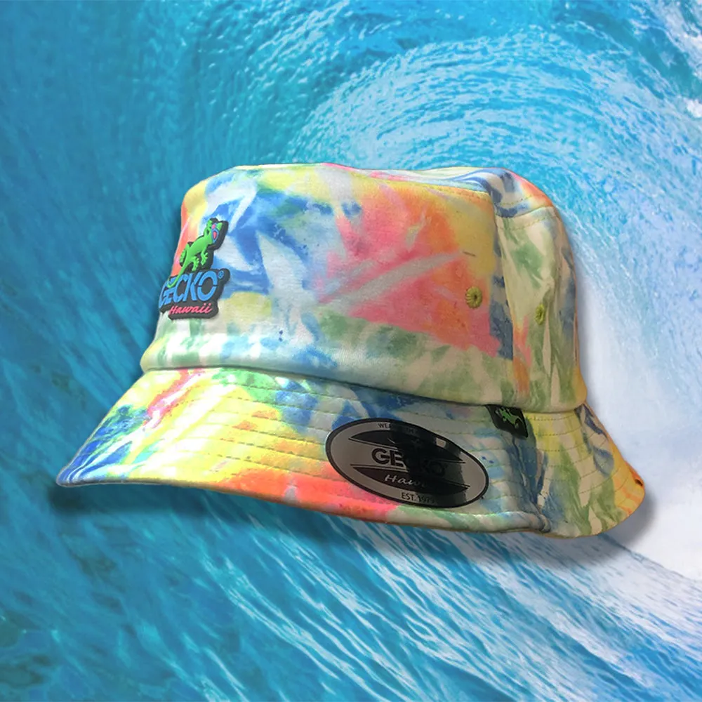 Gecko Hand-Painted Tie Dye Bucket Hat