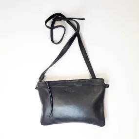 Gia leather black messenger bag