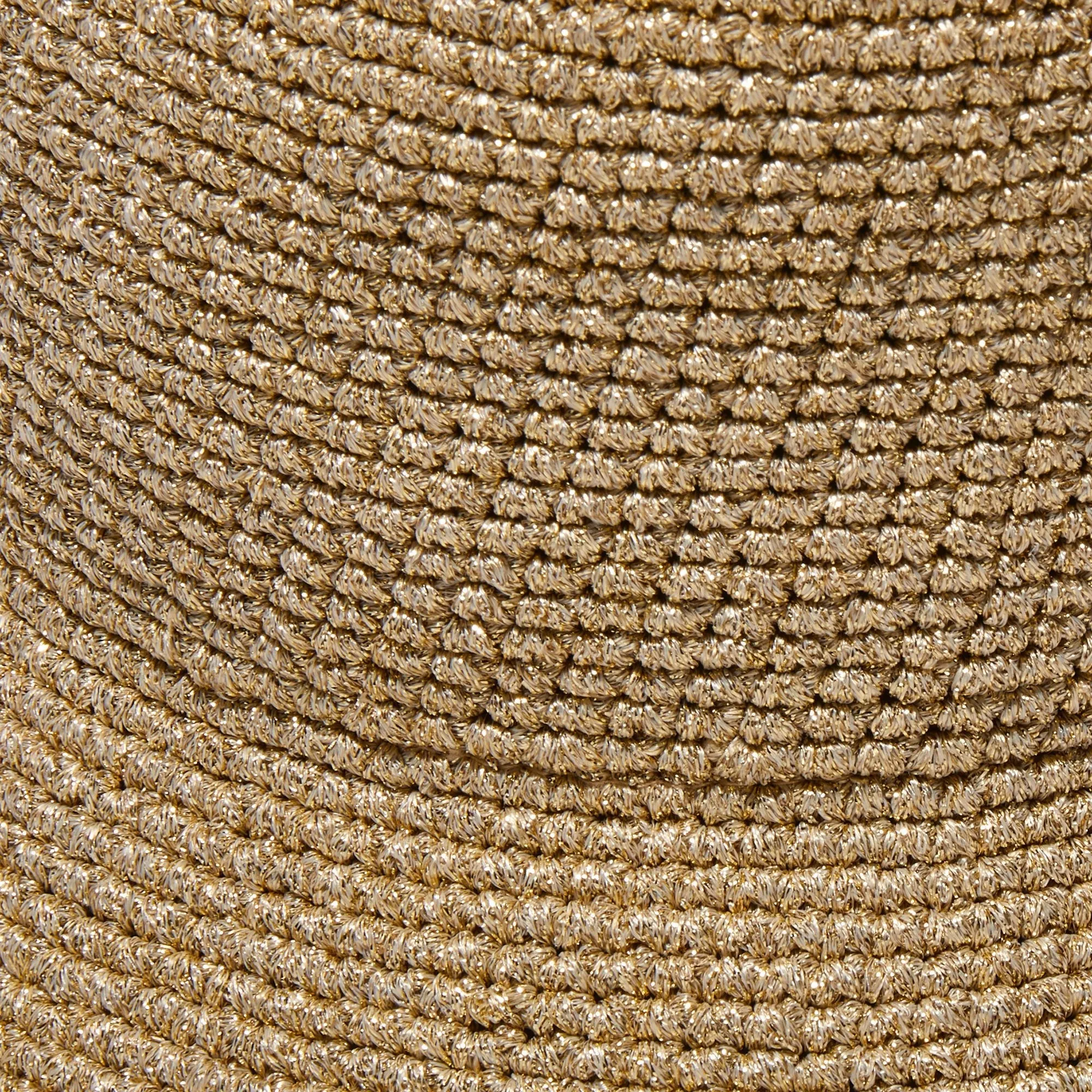 GOLD METALLIC YARN CROCHET BUCKET HAT