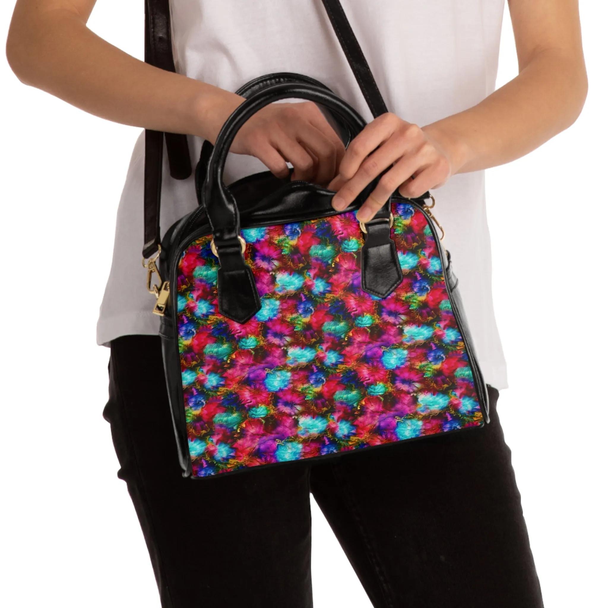 Grateful Flower Shoulder Handbag