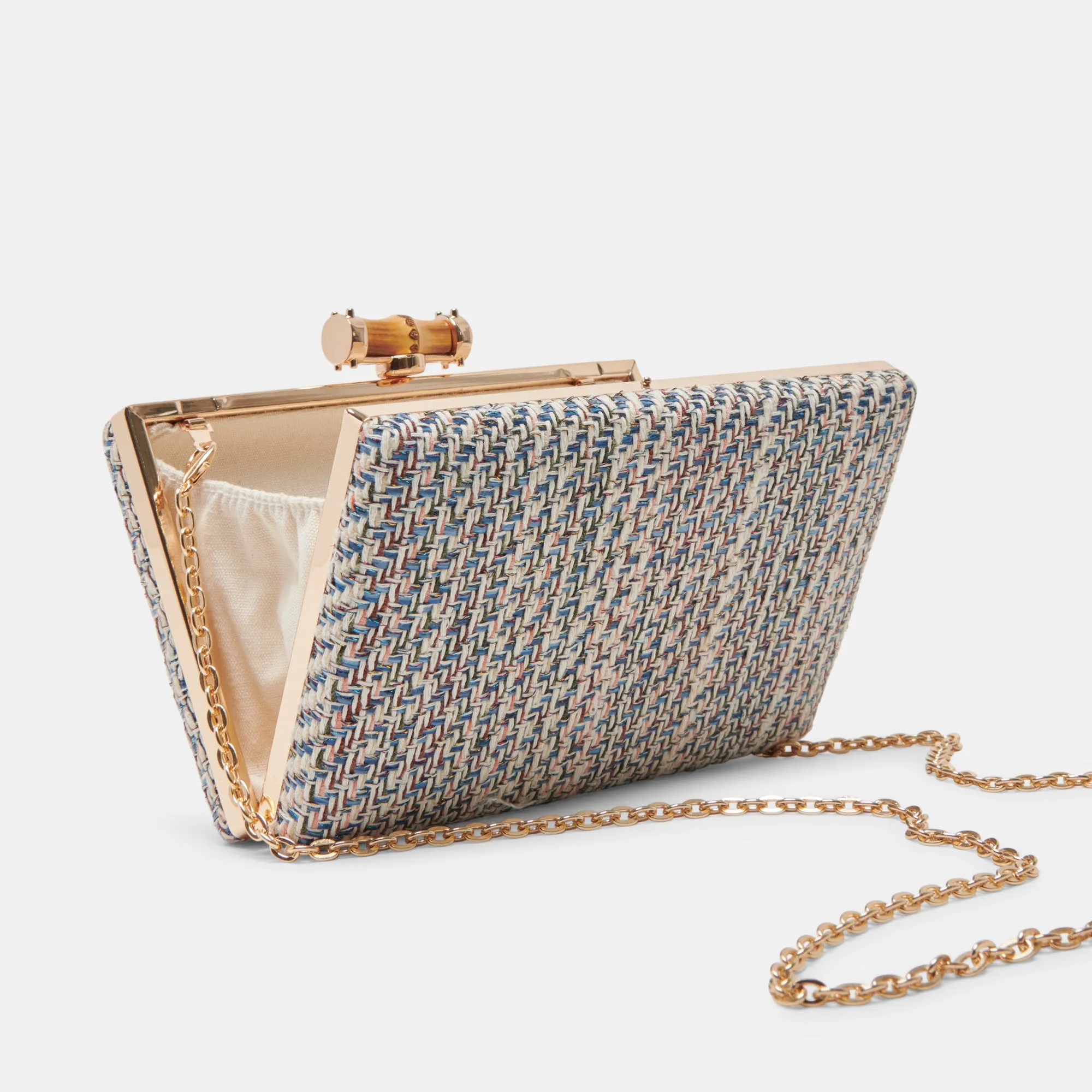 GRETA CLUTCH BLUE WOVEN