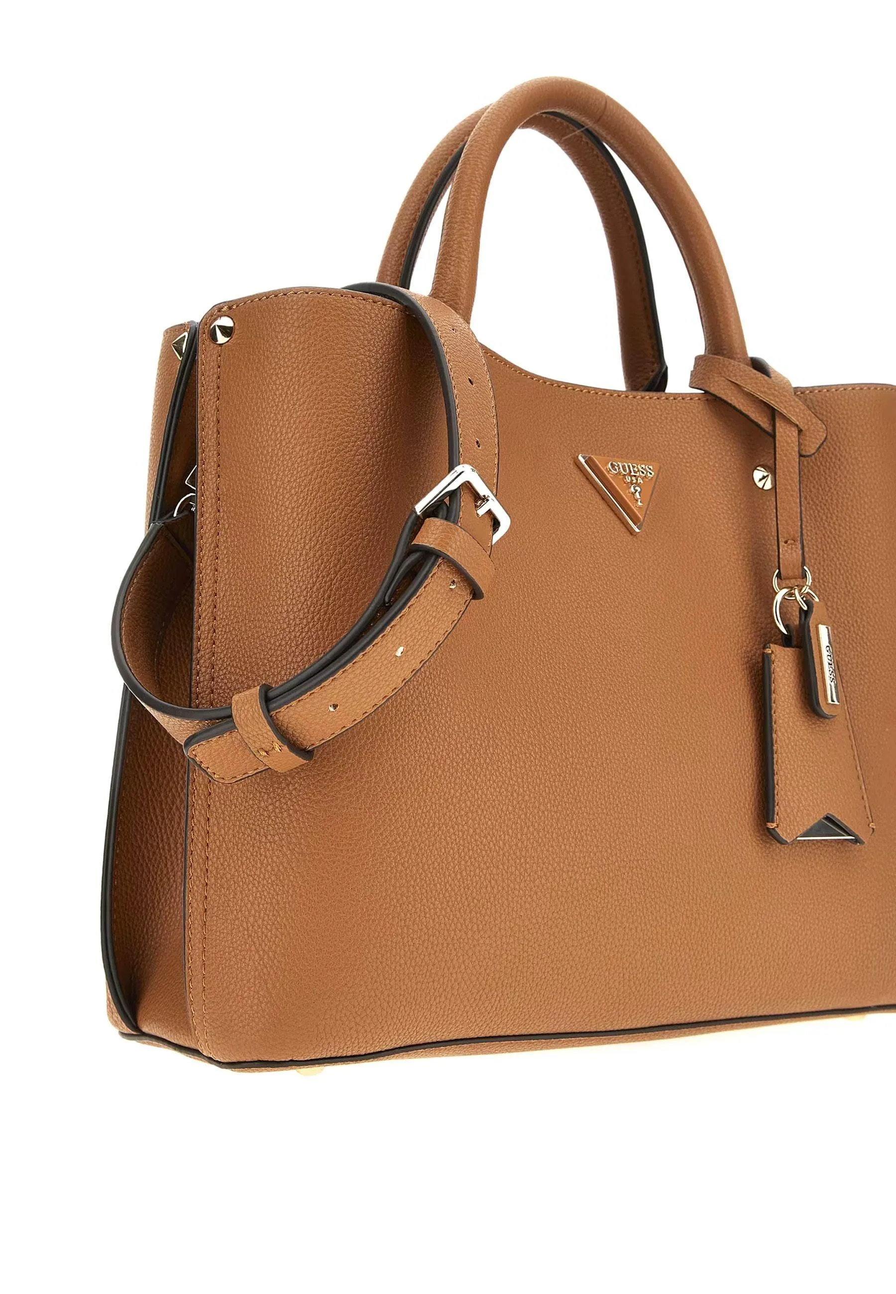 GUESS Meridian Borsa Girlfriend Satchel Donna Cognac Marrone BG877806