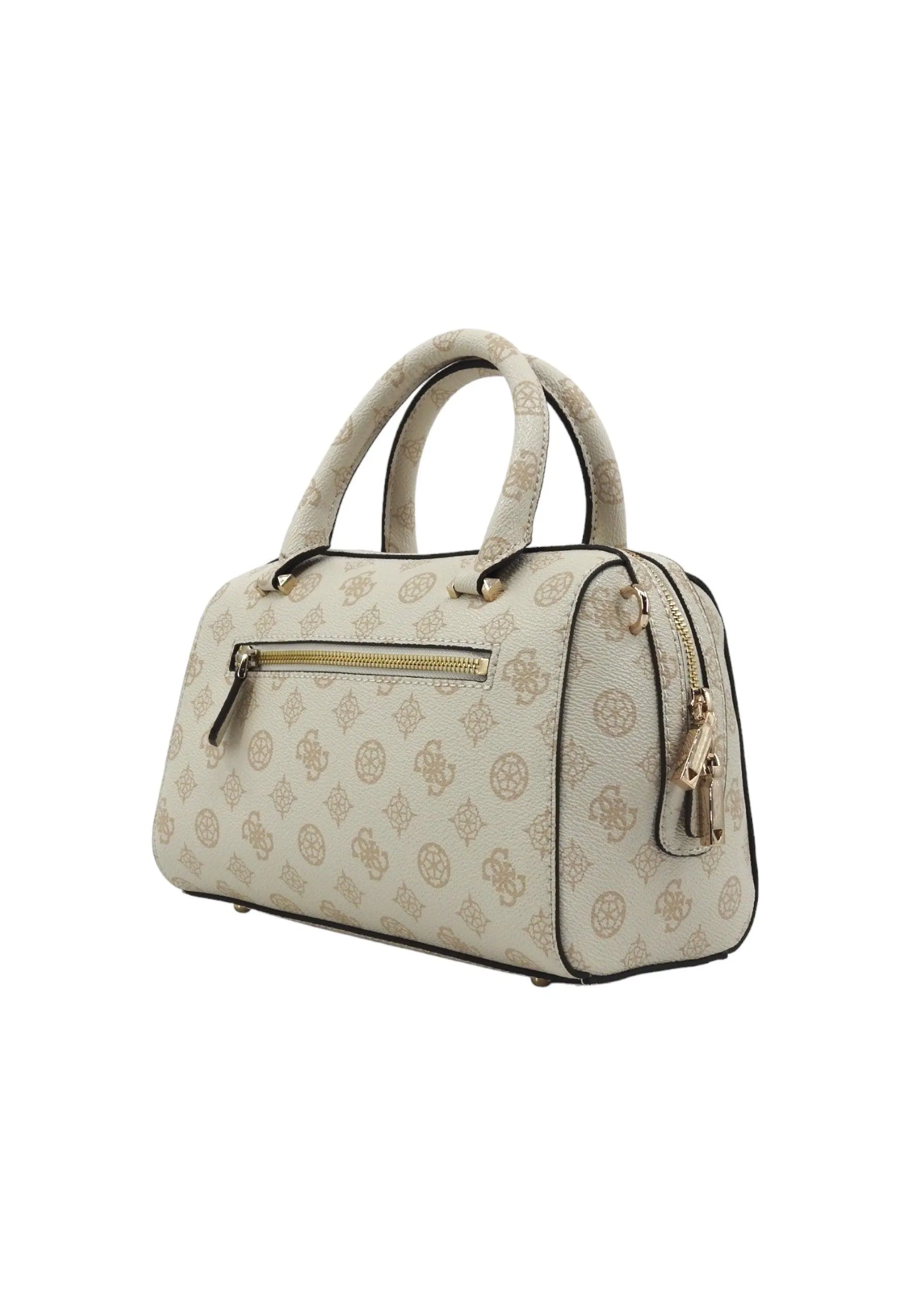 GUESS Nelka Box Borsa Satchel Donna Cream Logo PG930705