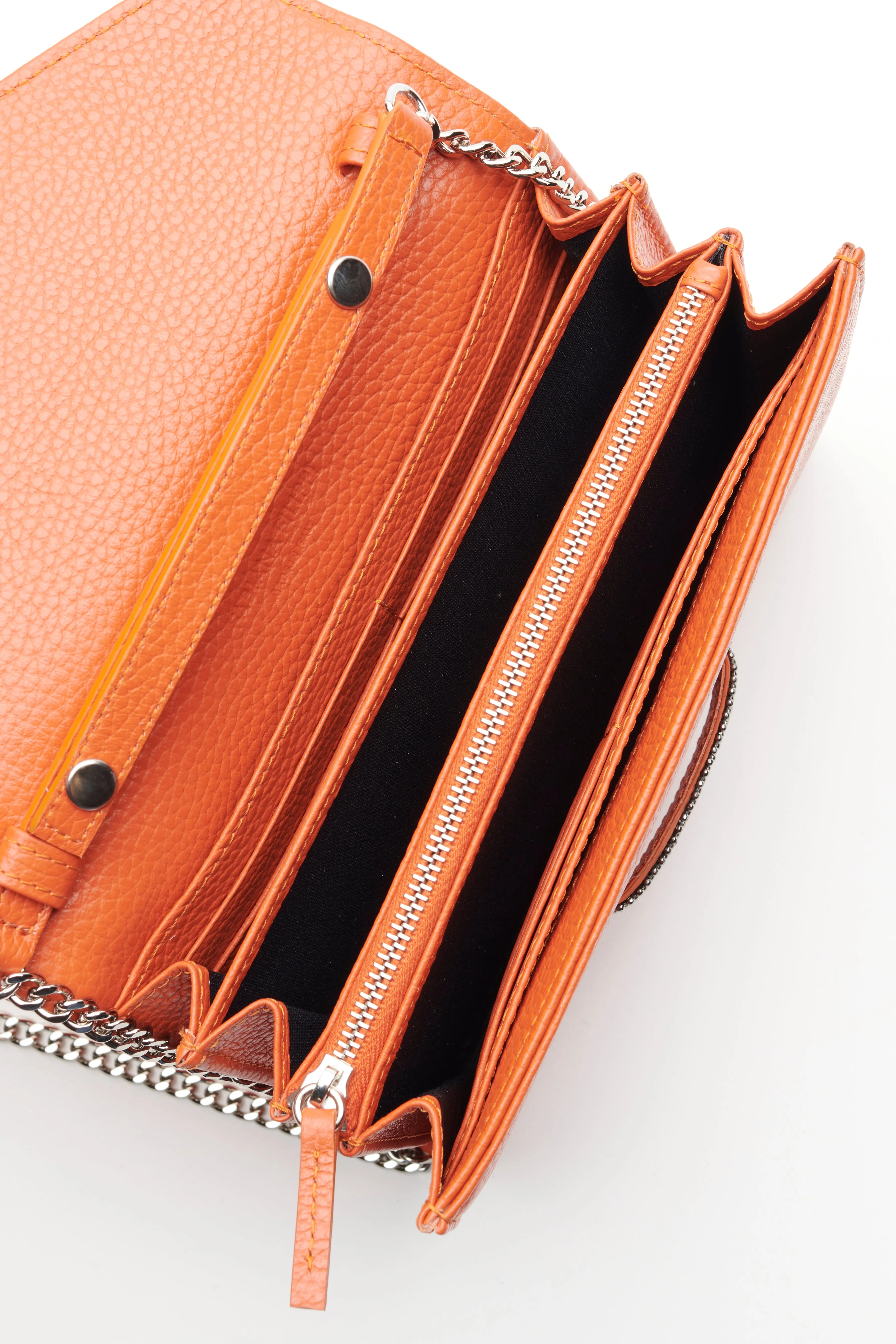 Hand Bag - Orange/Chain