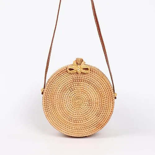 Handwoven Summer Rattan Bag Beach Cross Body Bag