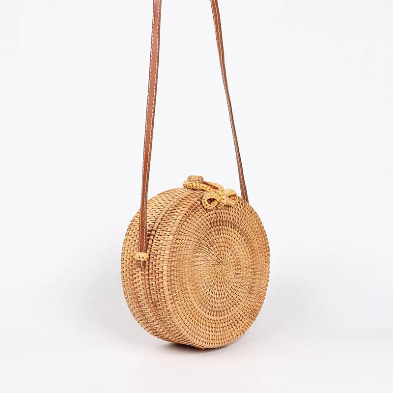 Handwoven Summer Rattan Bag Beach Cross Body Bag