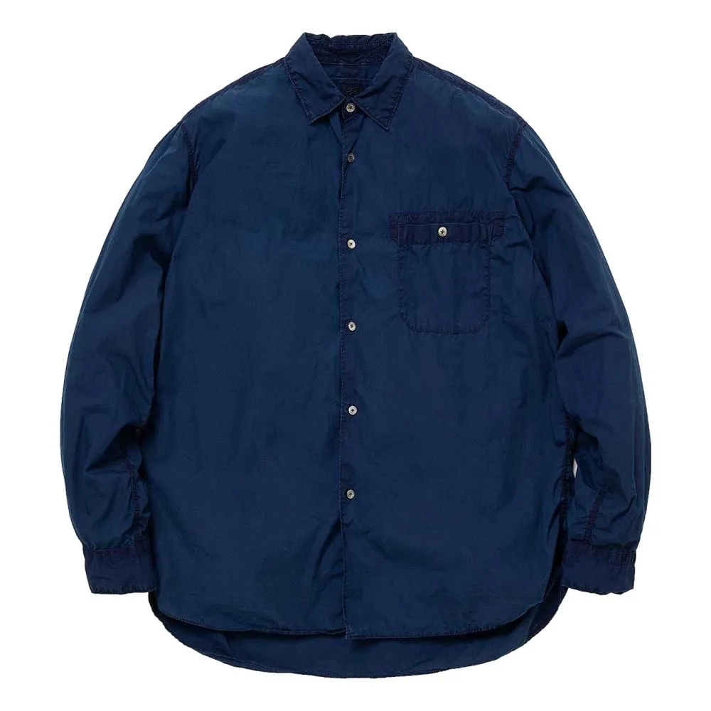 HOBO ARTISAN L/S SHIRT COTTON BROAD INDIGO DYED-INDIGO