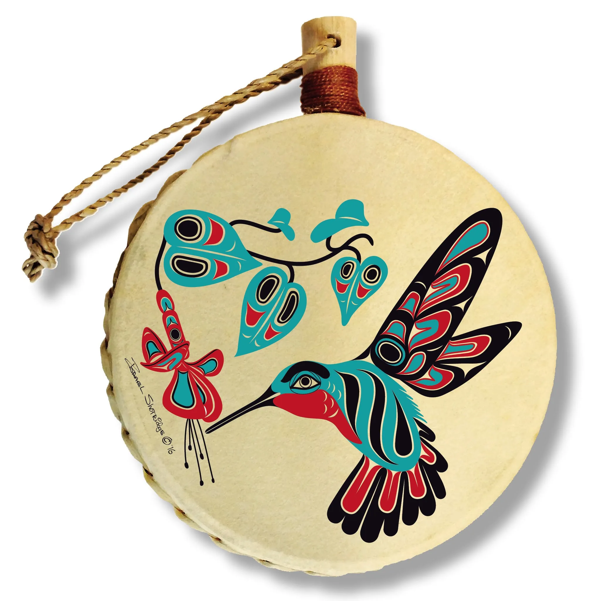 Hummingbird & Fuchsia - Holiday Drum Ornament