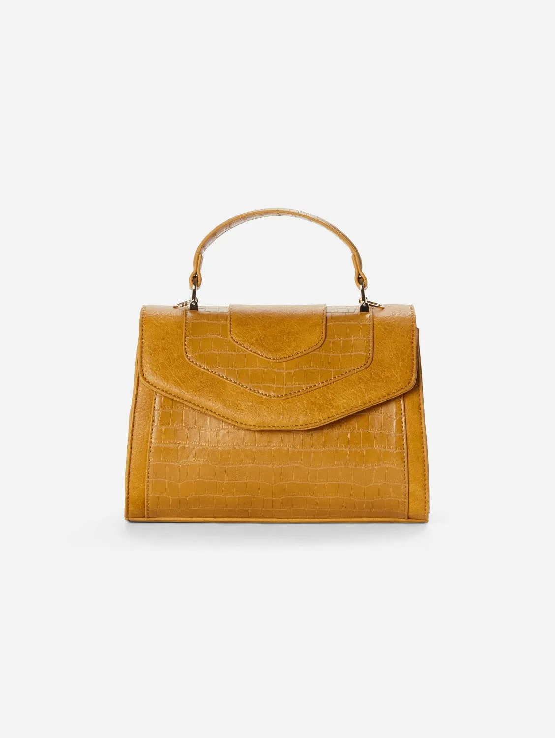 Kennedy Croco Vegan Leather Trim Satchel | Multiple Colours