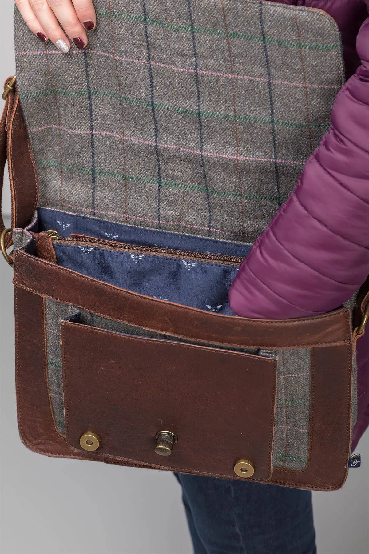 Ladies Tweed Messenger Bag - Lucy