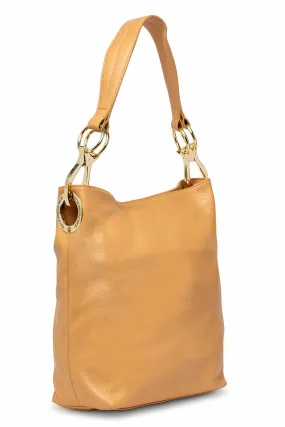 Leather Bucket Bag Camel