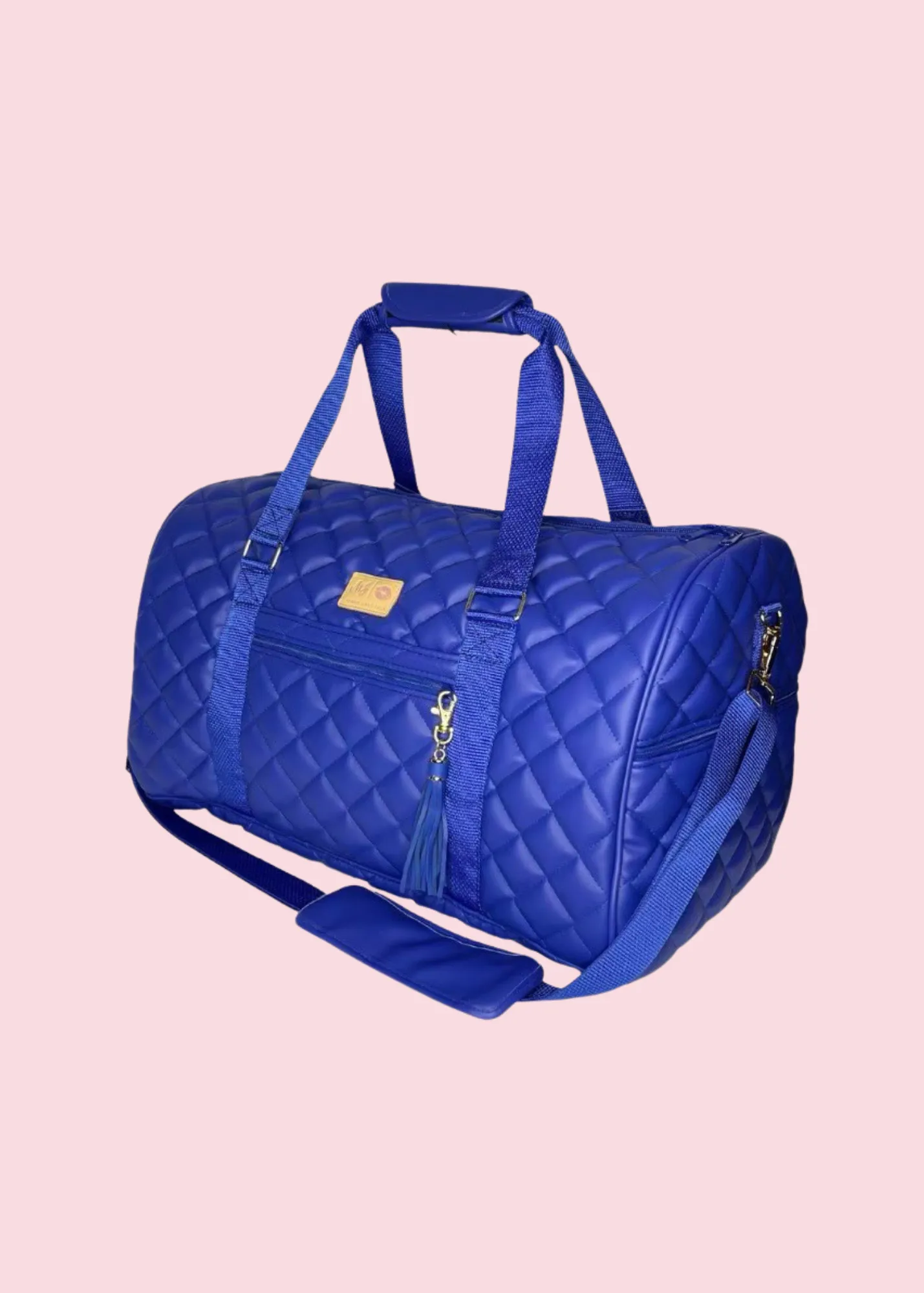 Makeup Junkie Bags - Luxe Cobalt Quilted Duffel Bag [Pre-Order]