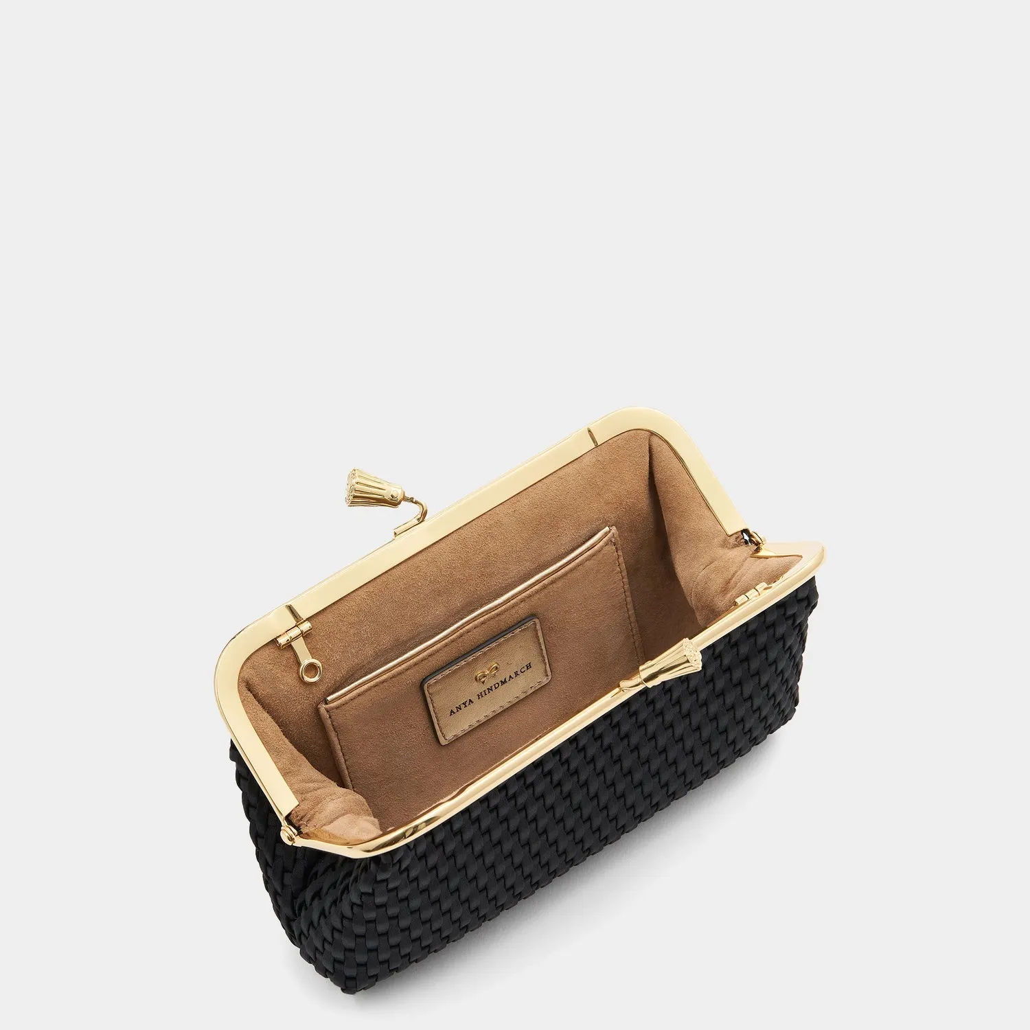 Maud Woven Tassel Clutch