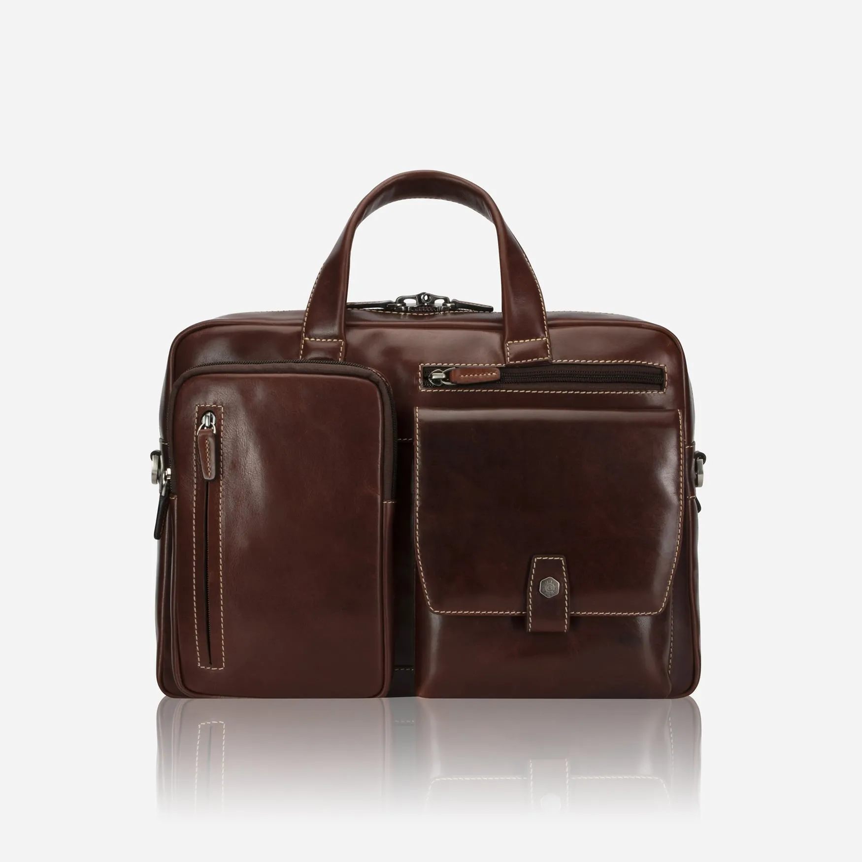 Medium Laptop Briefcase, Mocha