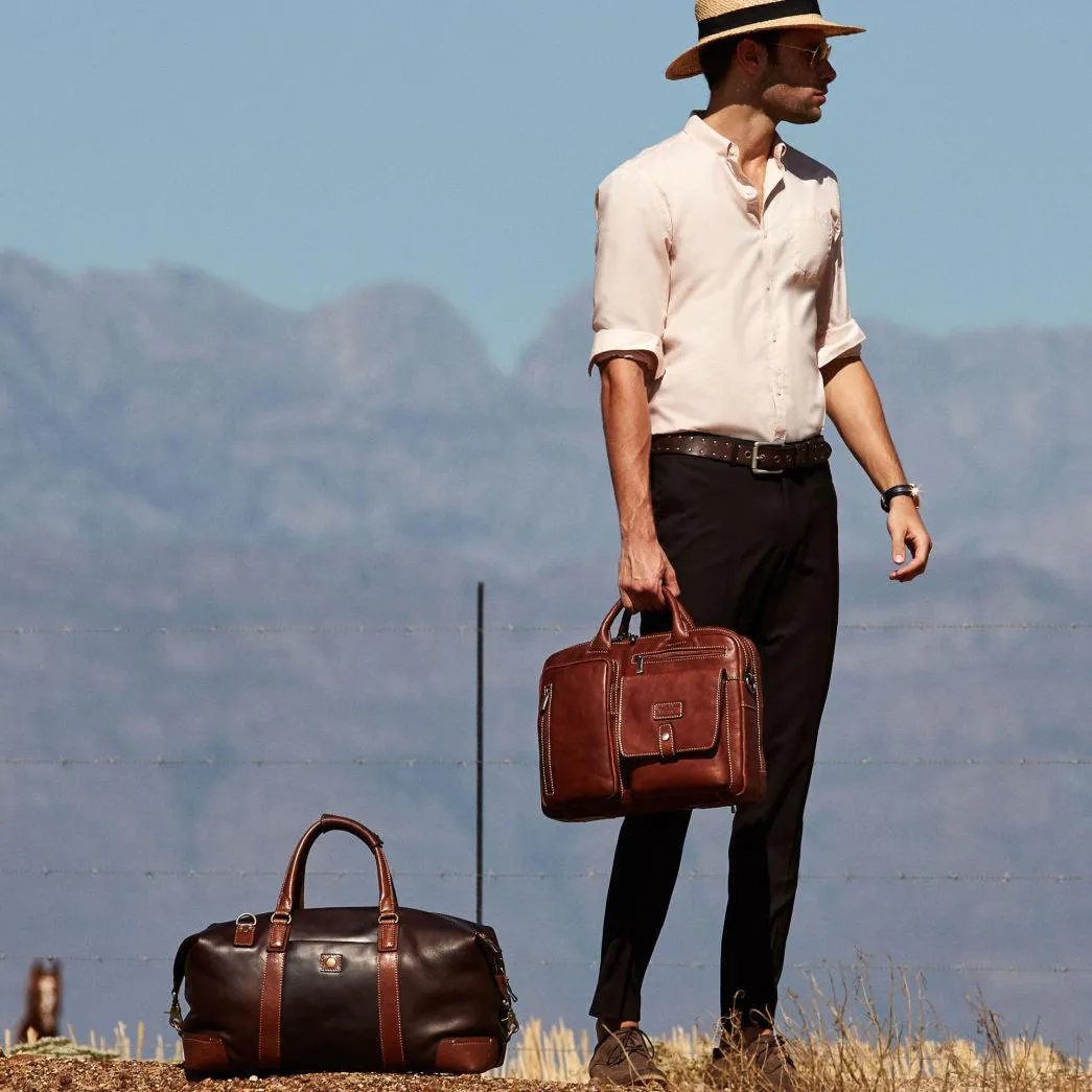 Medium Laptop Briefcase, Mocha