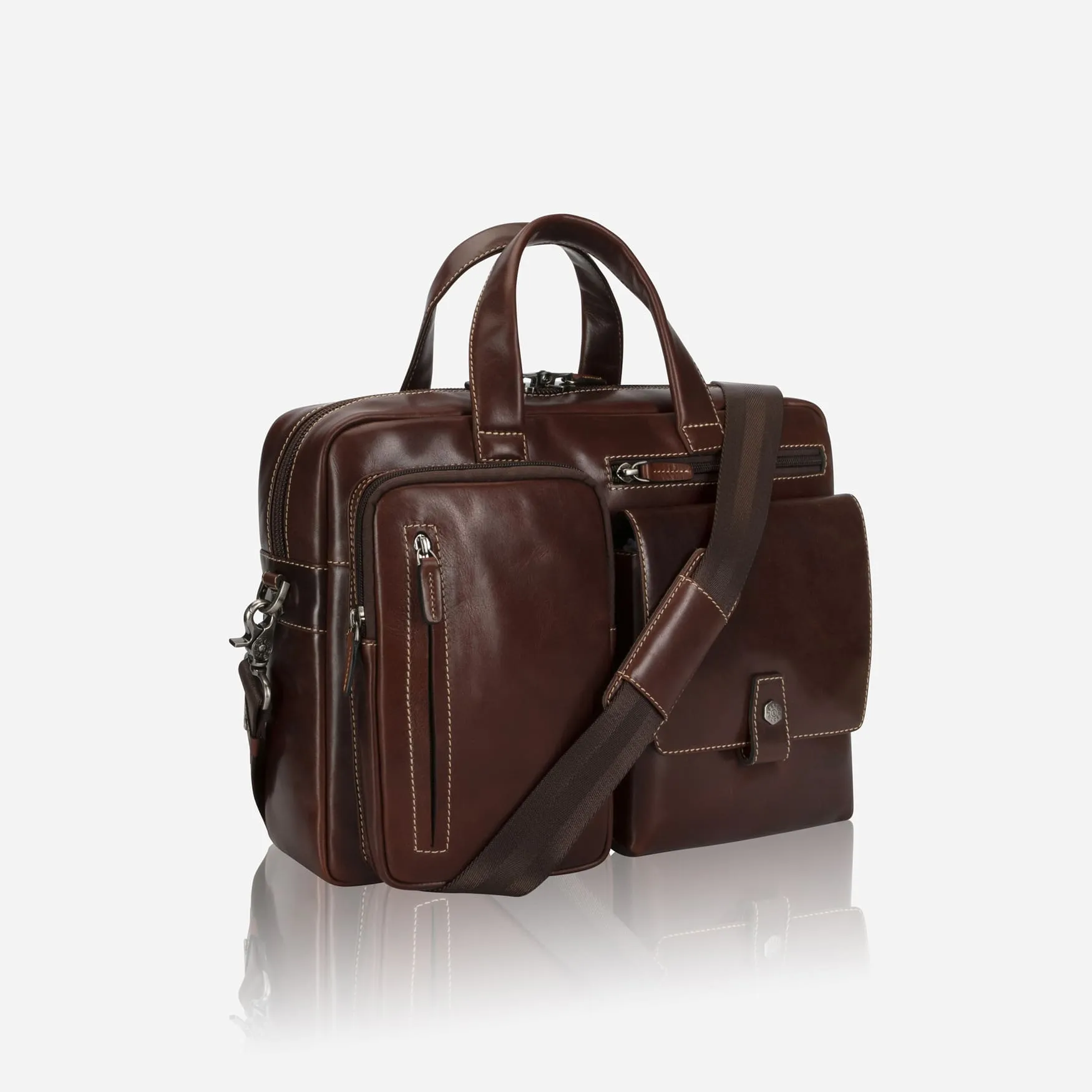 Medium Laptop Briefcase, Mocha