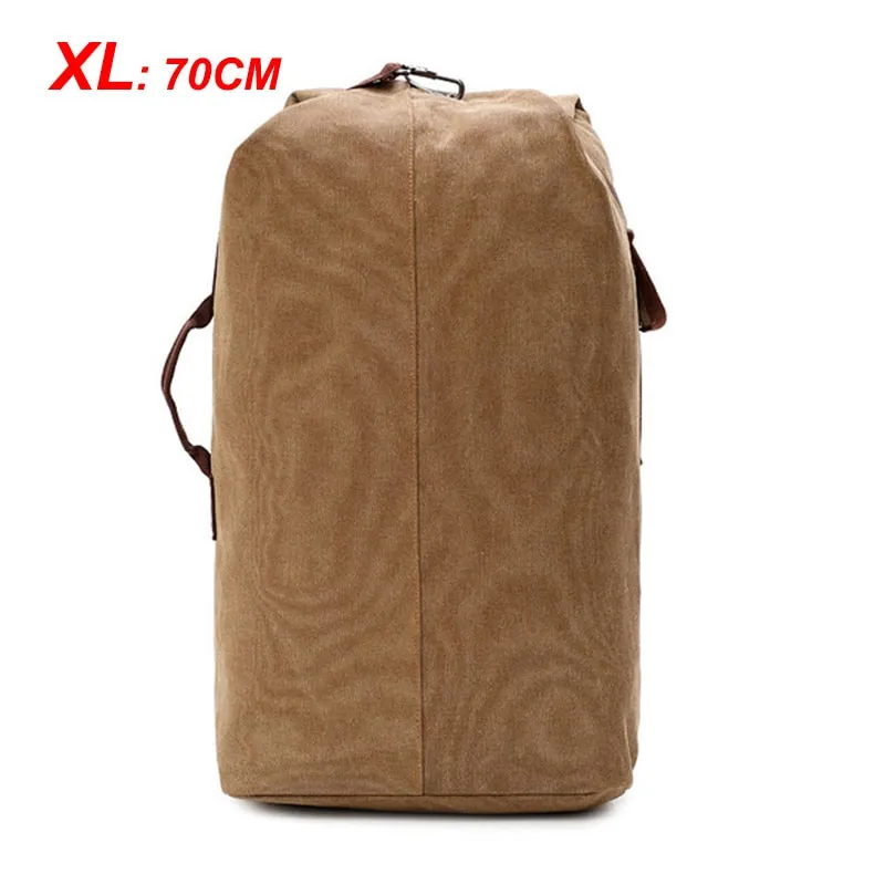 Men Travel Bag Mountaineering Backpack Male Canvas Large Capacity Bucket Shoulder Bags For Boys Man Army Rucksack Mochila XA33ZC