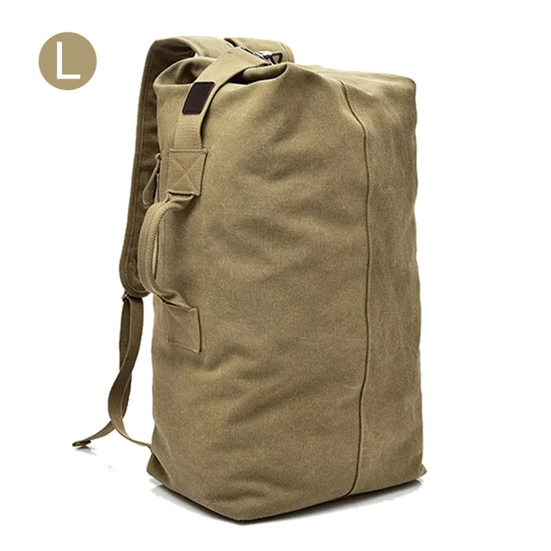 Men Travel Bag Mountaineering Backpack Male Canvas Large Capacity Bucket Shoulder Bags For Boys Man Army Rucksack Mochila XA33ZC