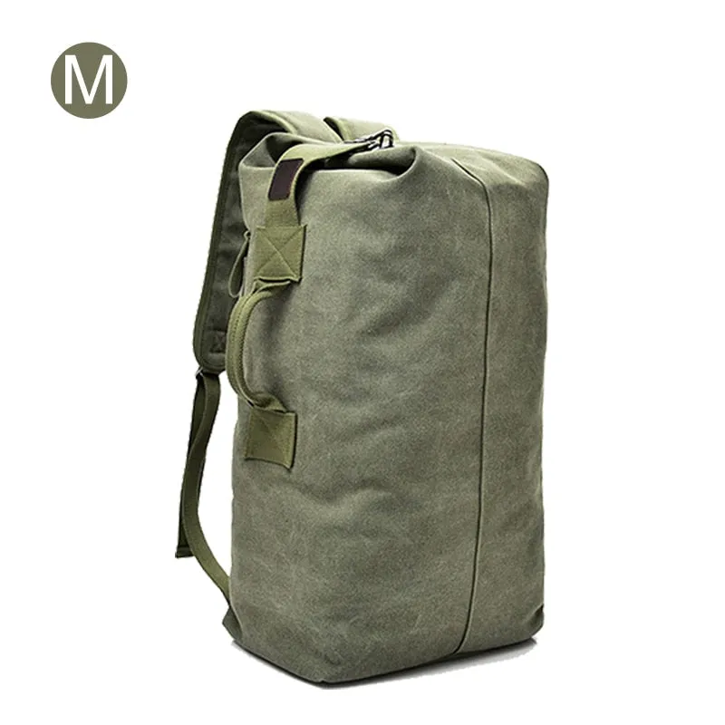 Men Travel Bag Mountaineering Backpack Male Canvas Large Capacity Bucket Shoulder Bags For Boys Man Army Rucksack Mochila XA33ZC