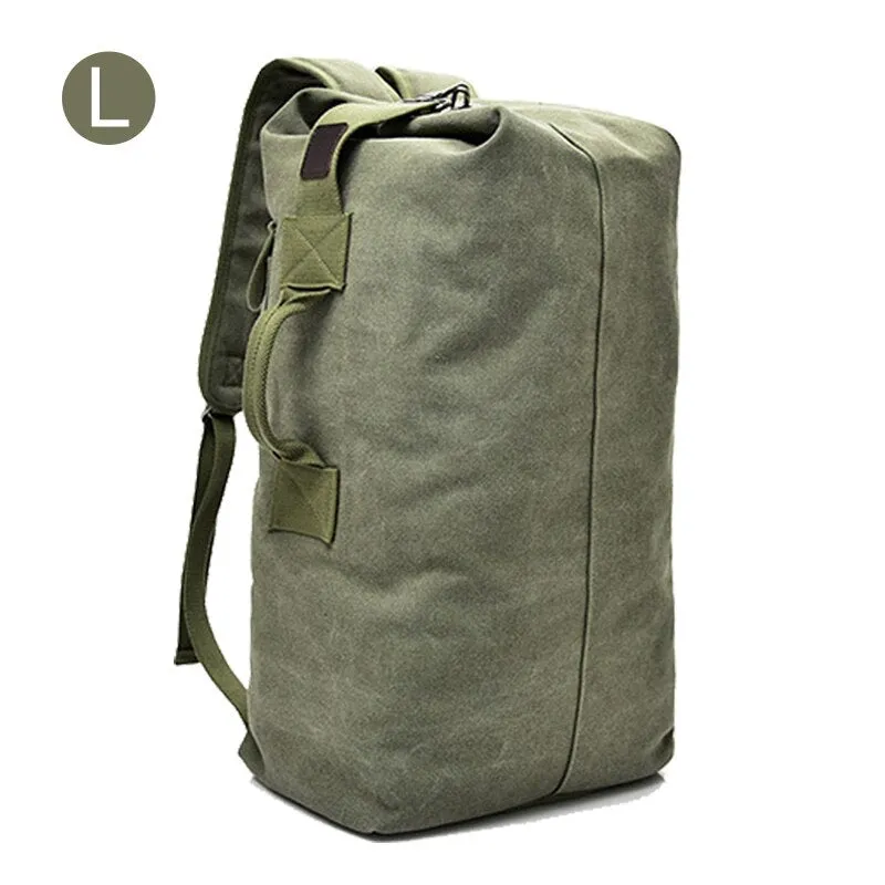 Men Travel Bag Mountaineering Backpack Male Canvas Large Capacity Bucket Shoulder Bags For Boys Man Army Rucksack Mochila XA33ZC