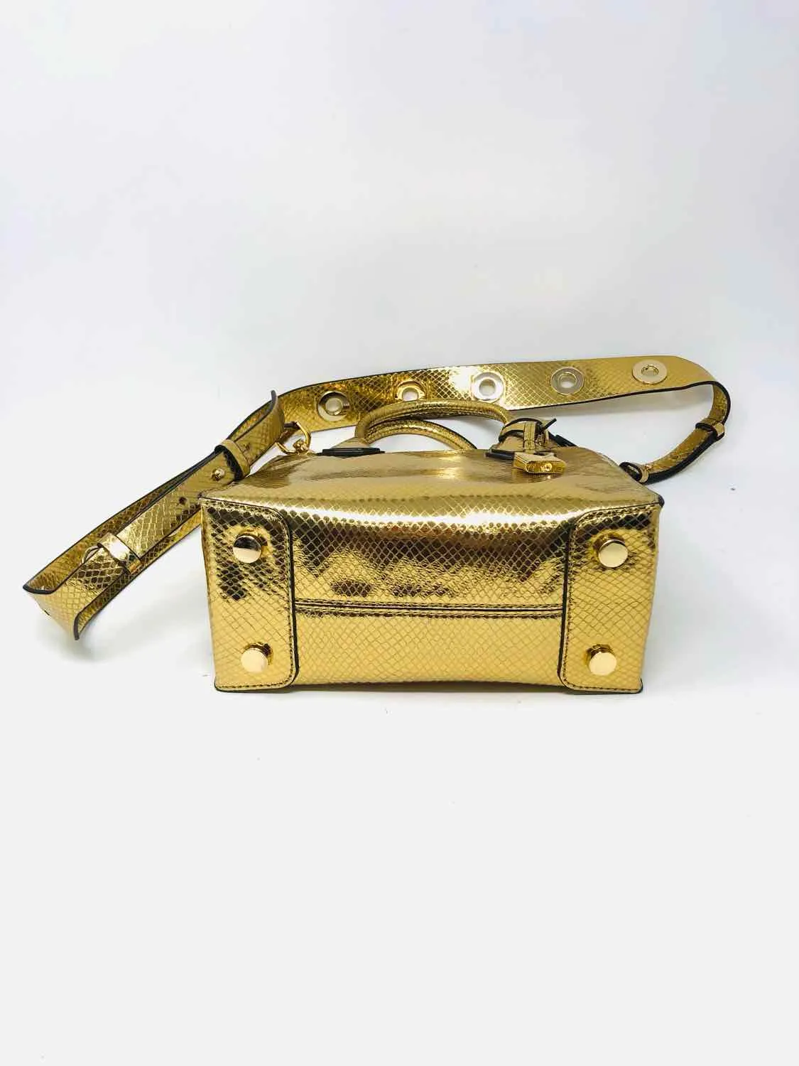 Michael Michael Kors Gold Reptile Metallic NEW Designer Satchel