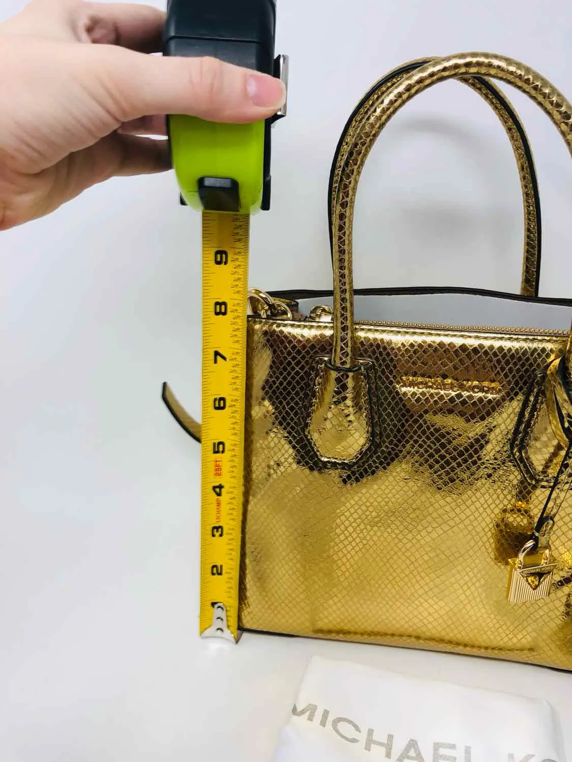 Michael Michael Kors Gold Reptile Metallic NEW Designer Satchel