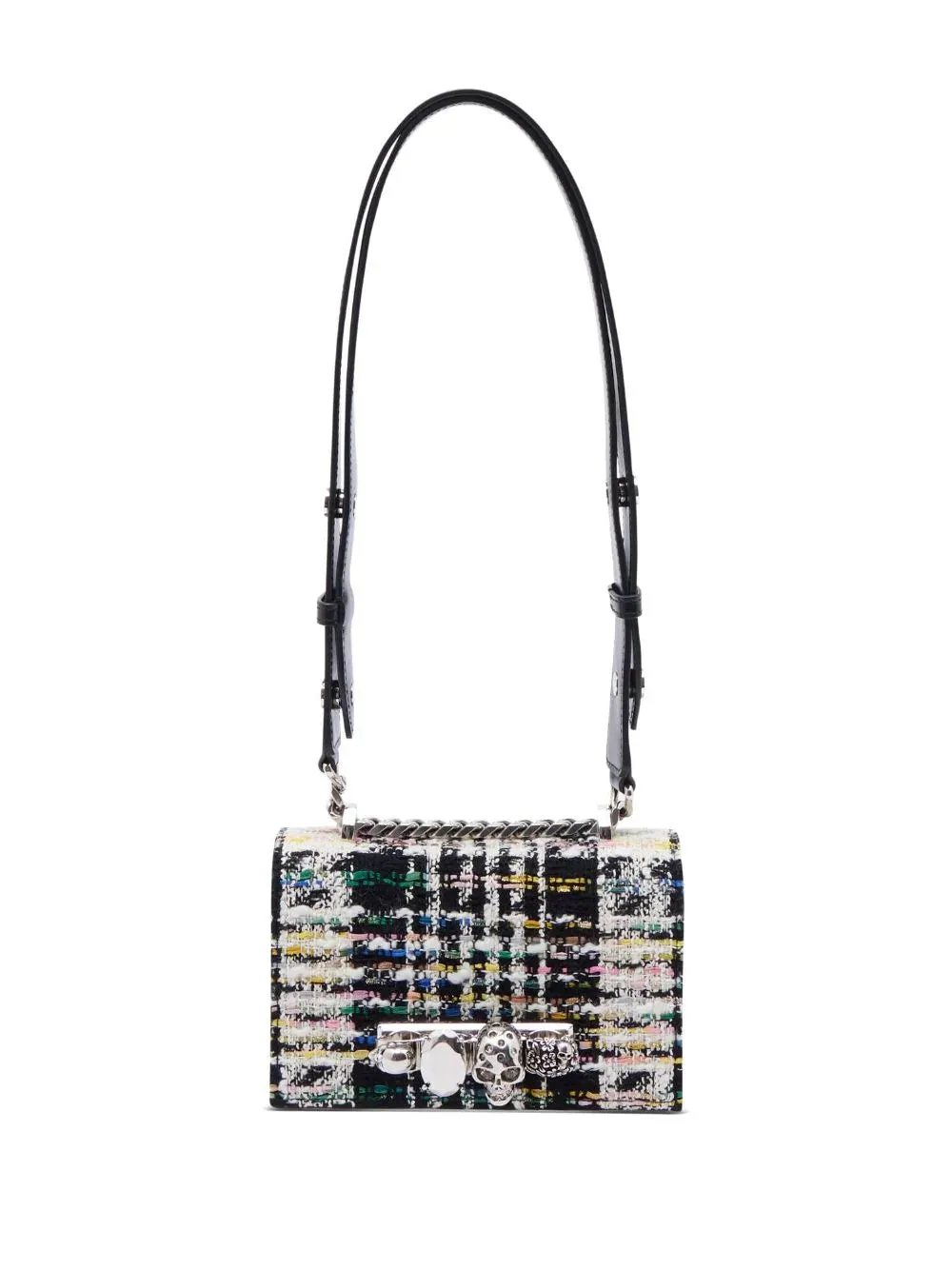 Mini Jewelled Satchel, Tweed Multi