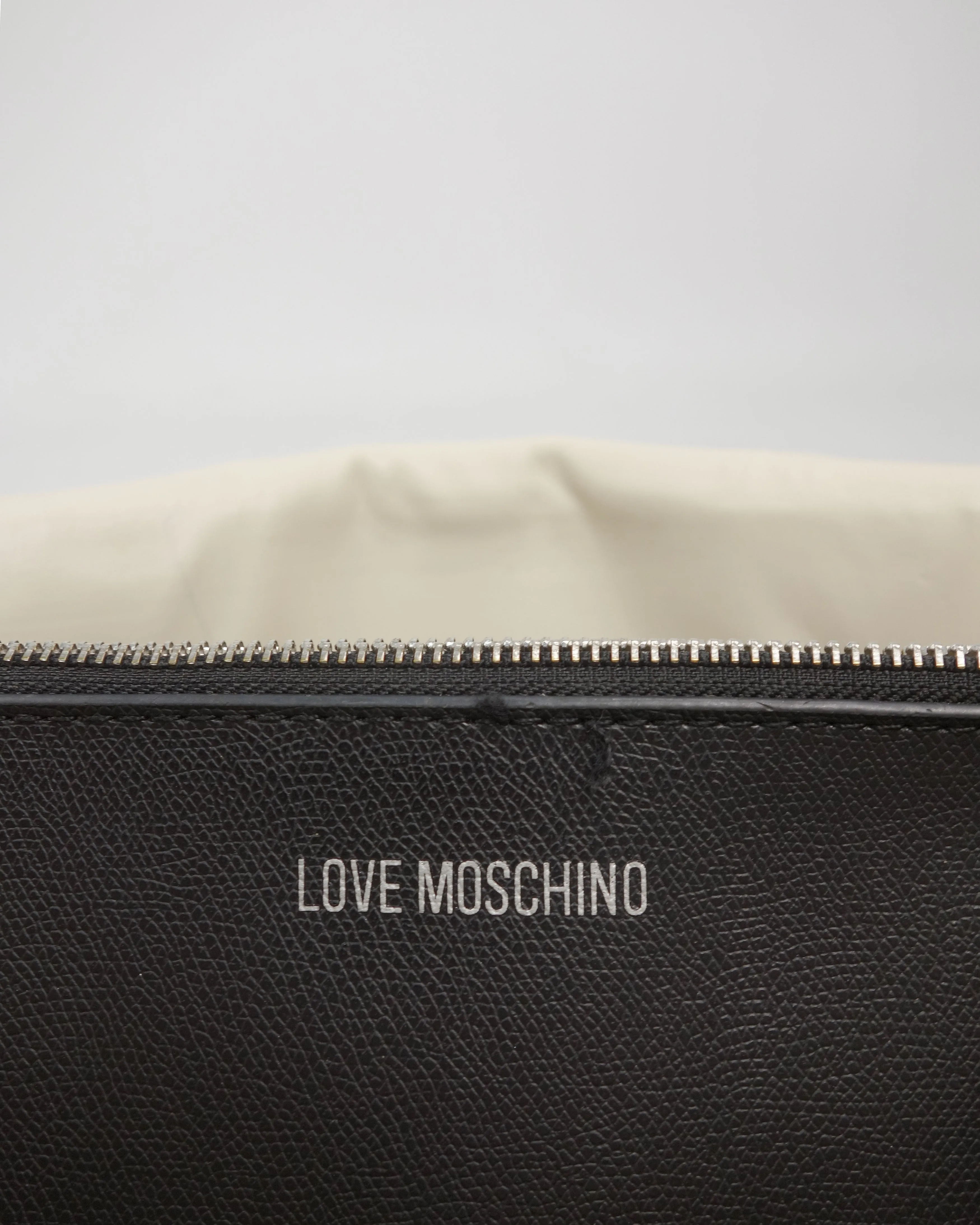 Moschino Black Leather Briefcase Bag 2000's