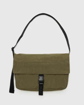 Nylon Messenger Bag in Seaweed