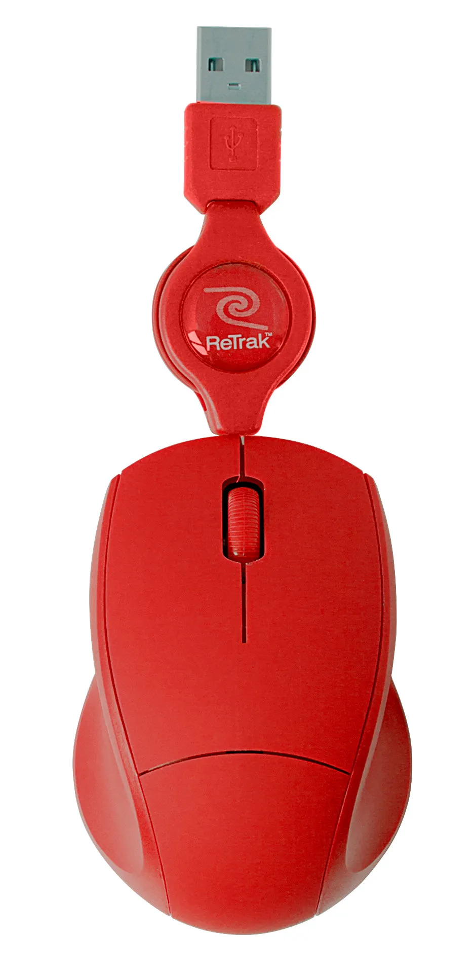 Optical Computer Mouse | Retractable Mouse Cord | Red