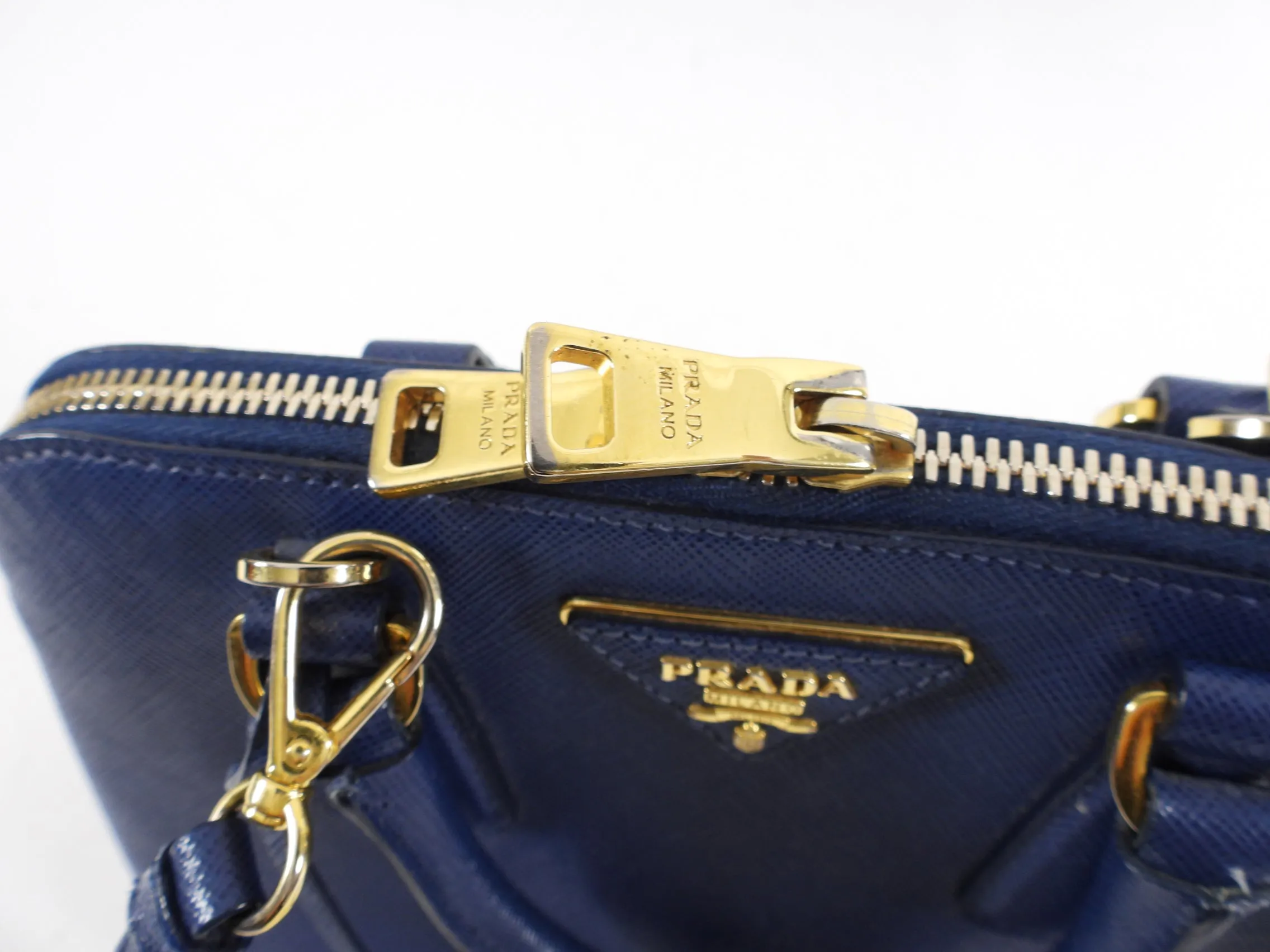 Prada Blue Saffiano Leather Small Promenade Crossbody Bag