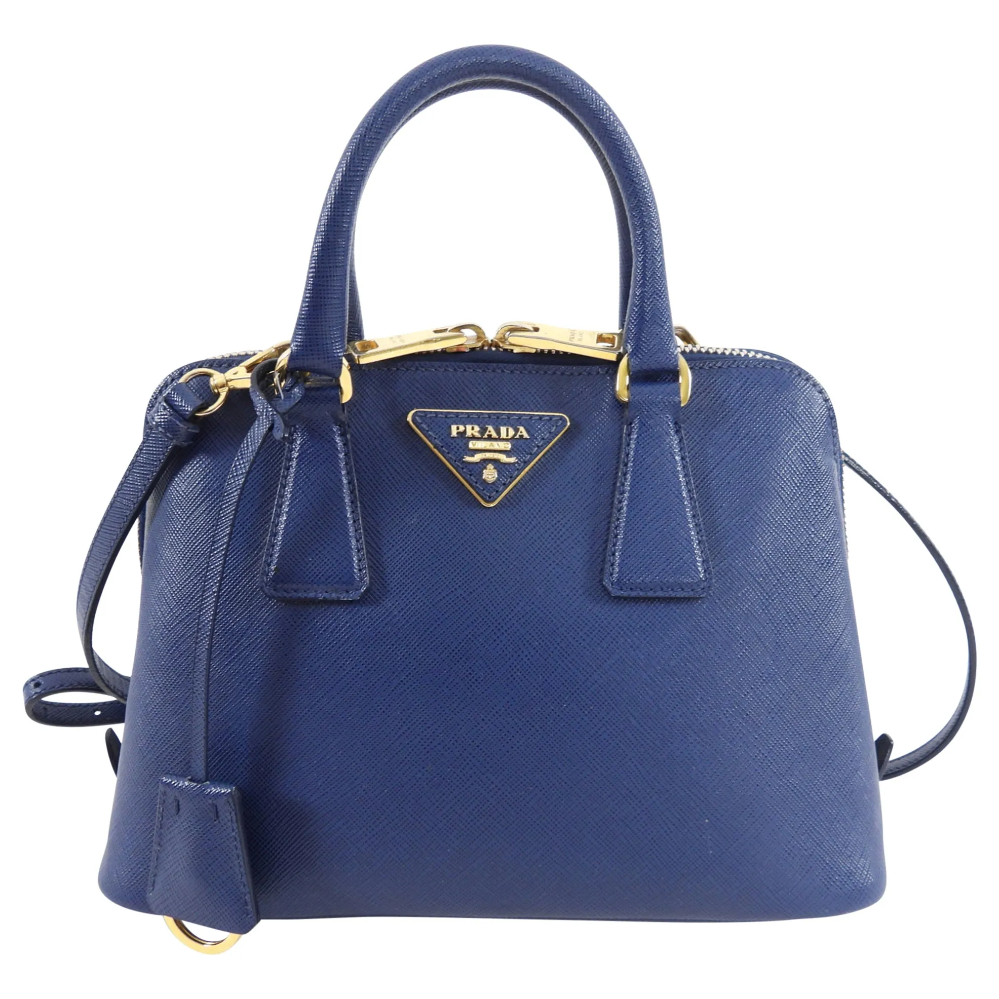 Prada Blue Saffiano Leather Small Promenade Crossbody Bag