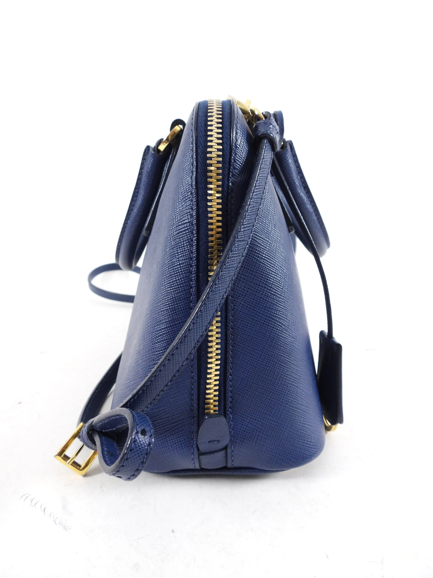 Prada Blue Saffiano Leather Small Promenade Crossbody Bag