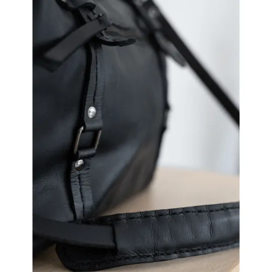 Premium Leather Duffle Bag 2.1 Black Weekender