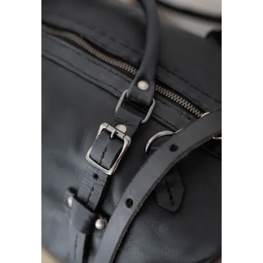 Premium Leather Duffle Bag 2.1 Black Weekender