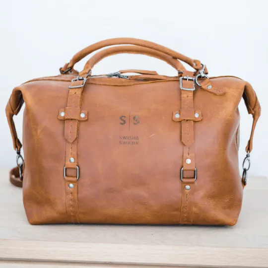 Premium Leather Duffle Bag 2.1  Tan Weekender