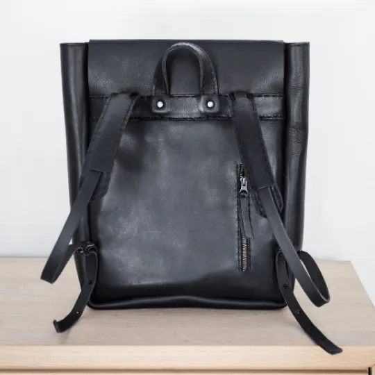 Premium Leather Noah Backpack 2.1 - Black