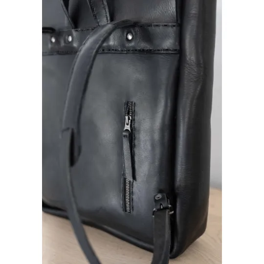 Premium Leather Noah Backpack 2.1 - Black