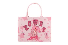 "Howdy" Cowboy Pink Tote Bag