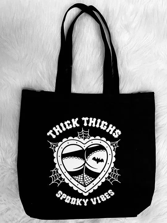 "Thick Thighs, Spooky Vibes" Tote Bag