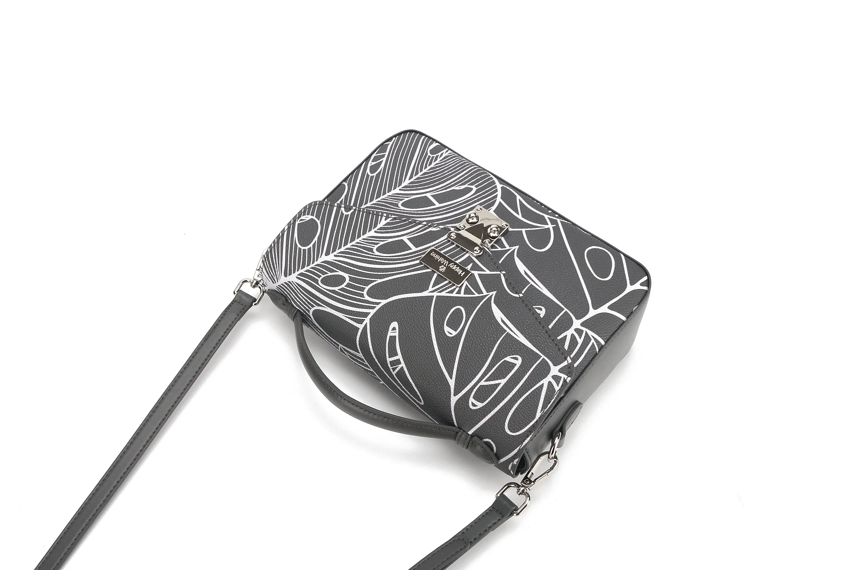 Satchel Alice Monstera Lines Grey