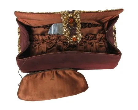 Sequined Satin Koret Box Clutch