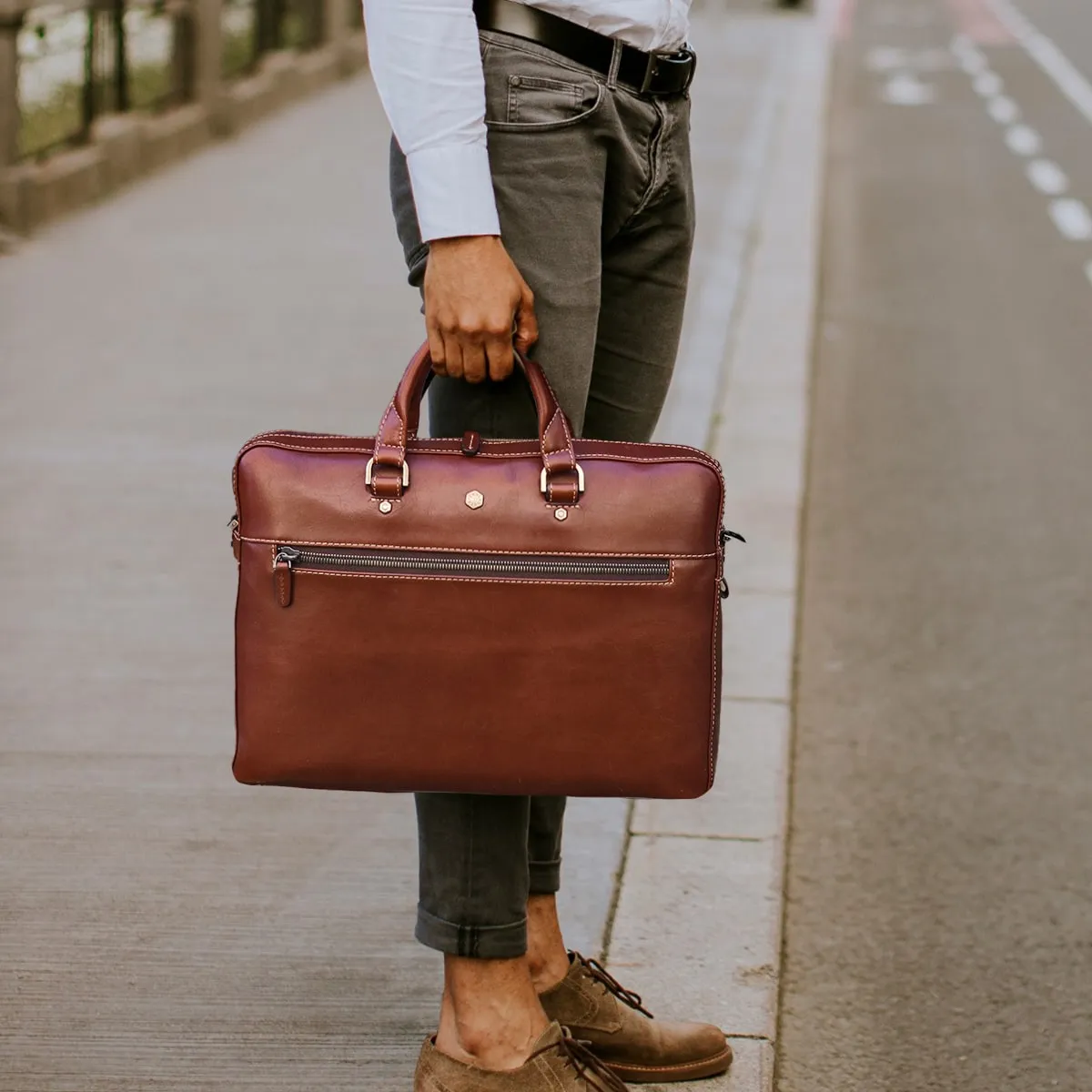 Slim Zip Top Briefcase, Colt