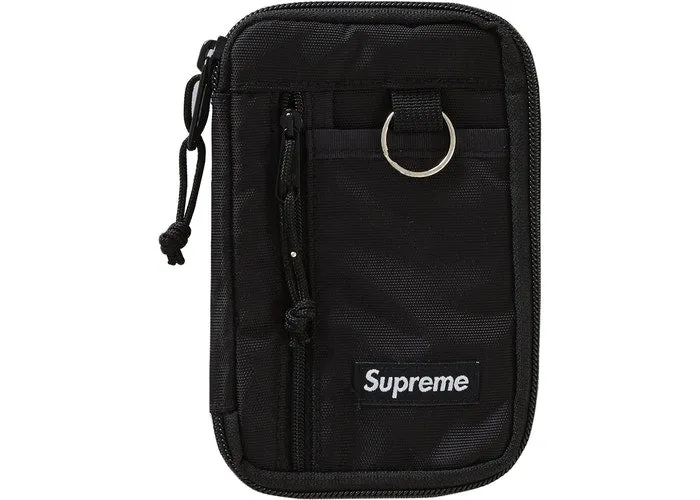 SUPREME SMALL ZIP POUCH BAG - BLACK