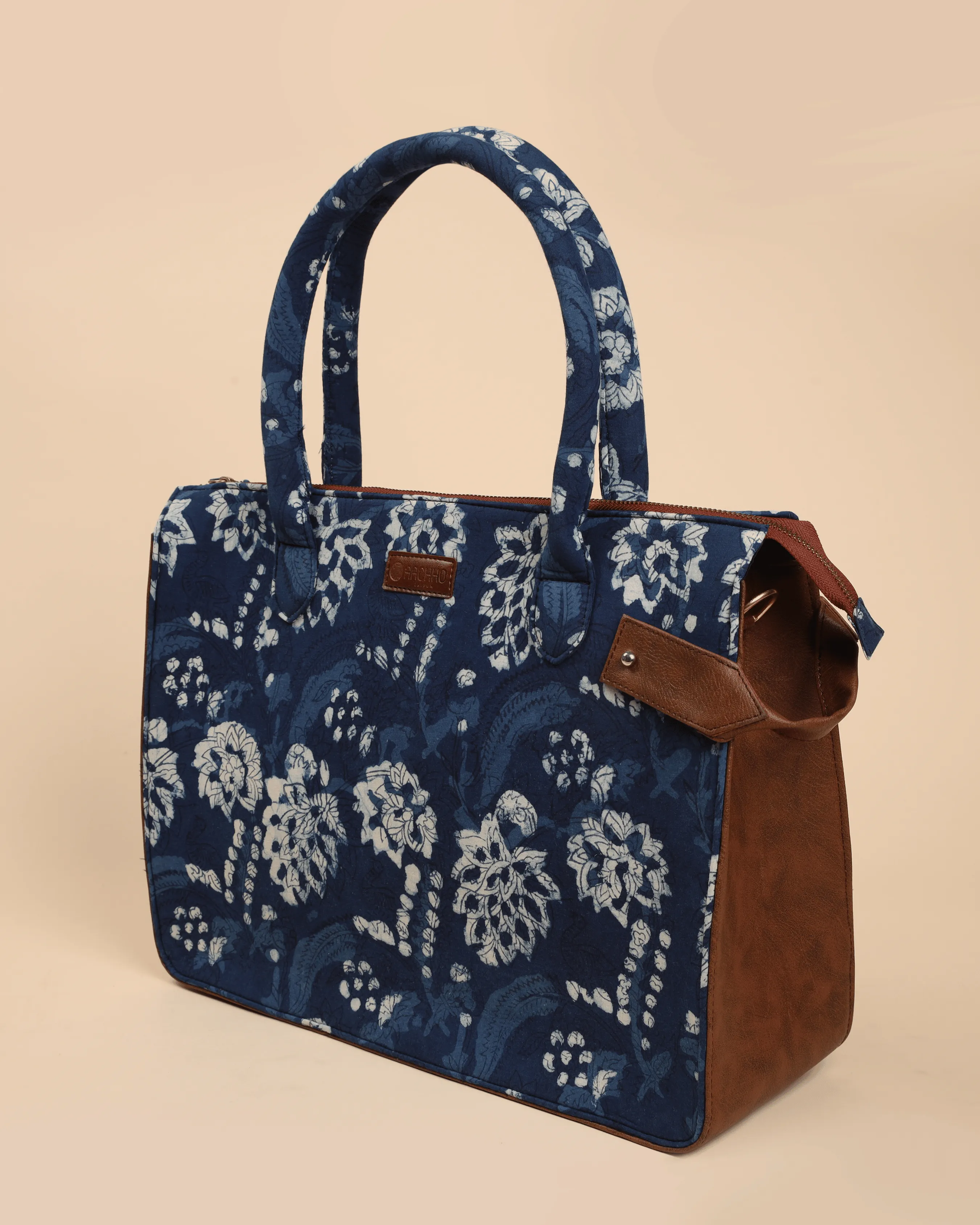 Tidal Blue Handblock Shoulder Bag