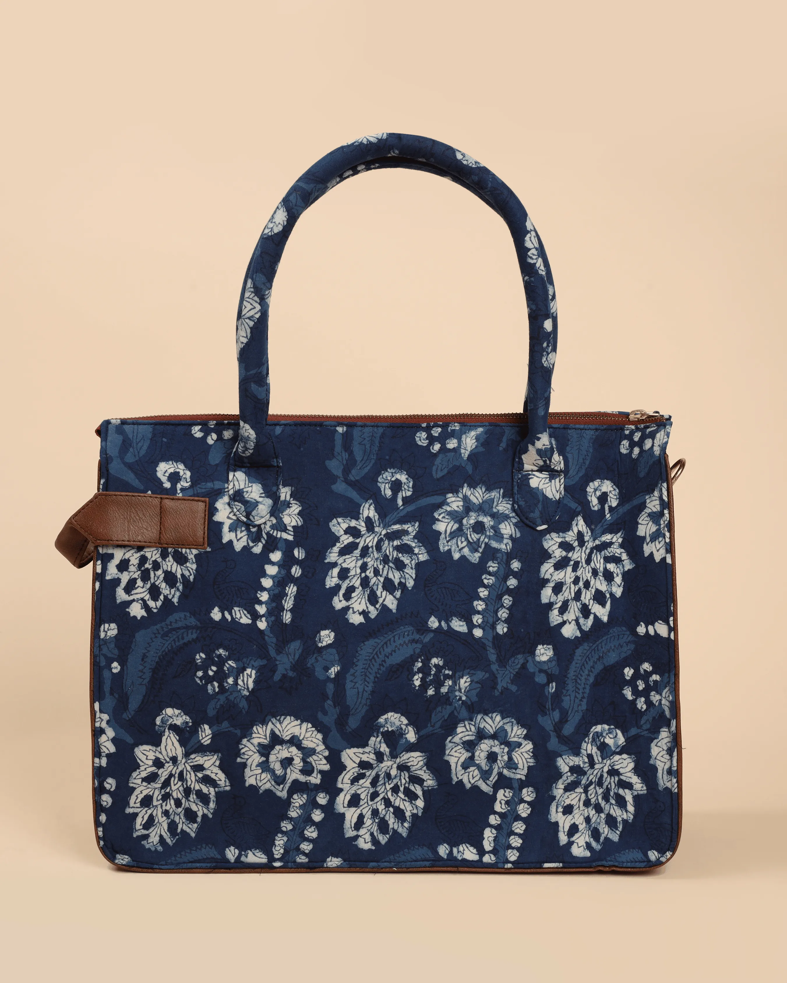 Tidal Blue Handblock Shoulder Bag