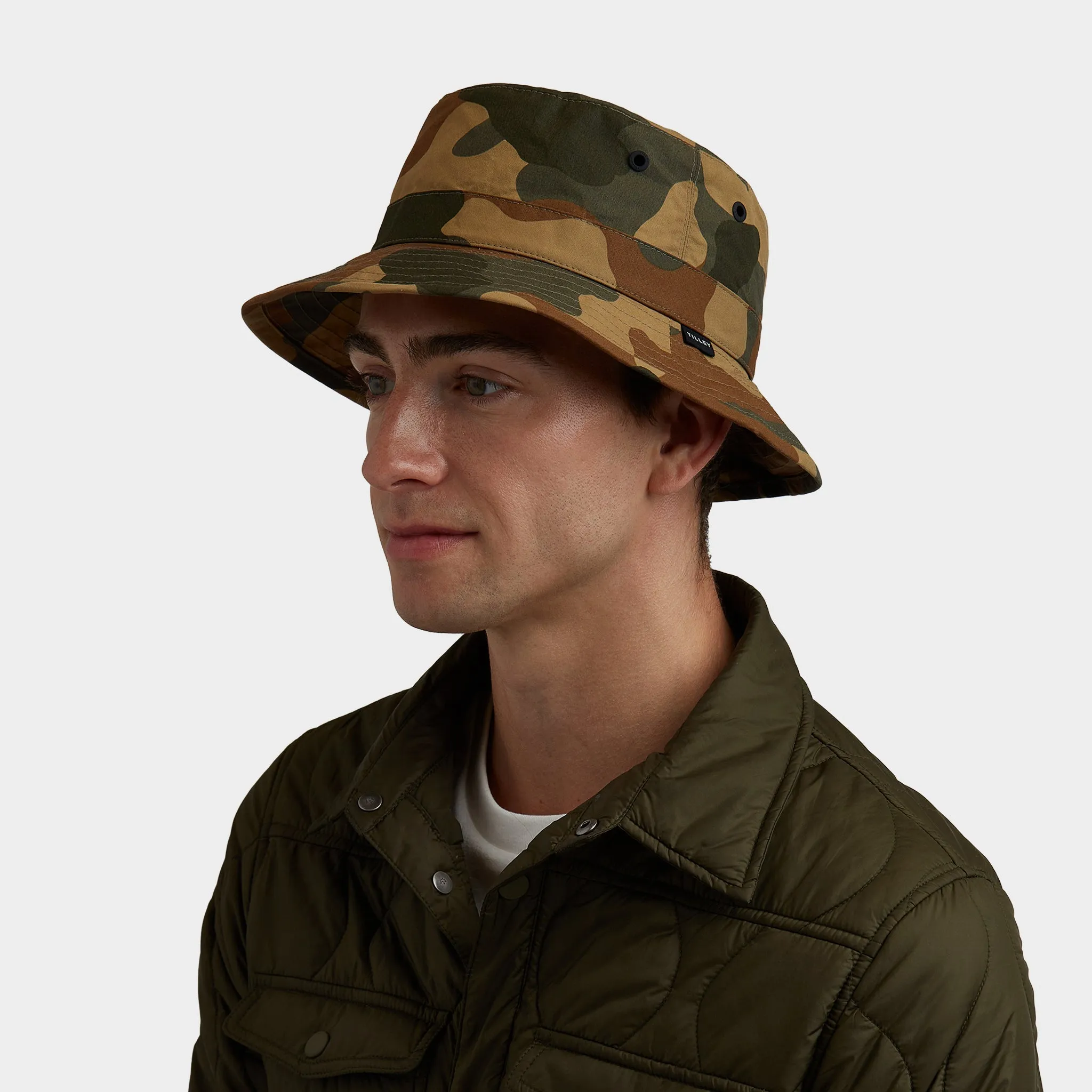 Waxed Camo Bucket Hat